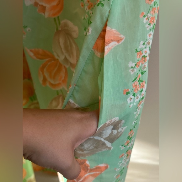 Vintage Floral Cottagecore Collared House Dress Mumu Nightgown with Pocket, USA - Picture 9 of 12